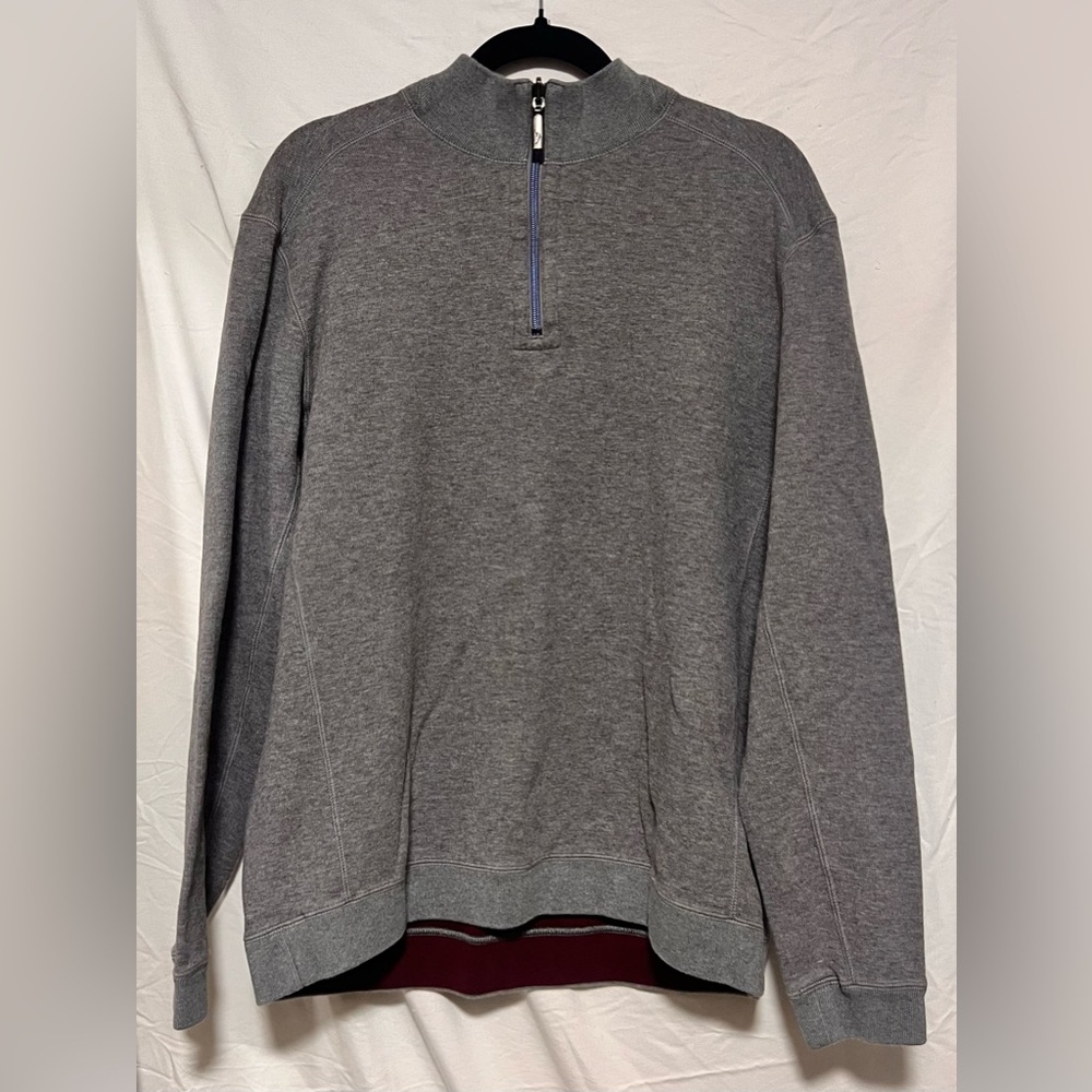 Tommy Bahama Flipshore Half Zip Reversible Sweatshirt Sweater Cozy Office Cotton - Picture 5 of 13